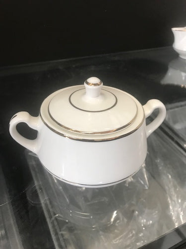 Sugar Bowl - gold rim